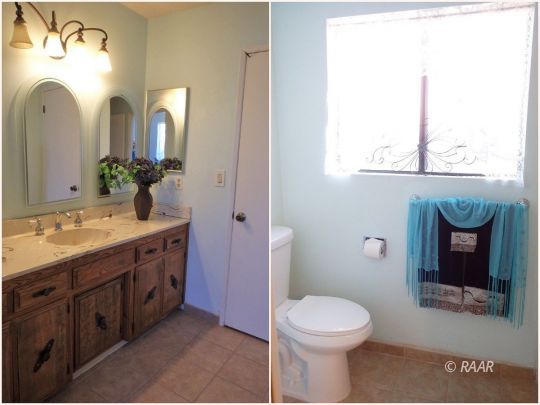 537 North Rio Bravo Street Ridgecrest, CA 93555 - Photo 10 of 35 a bathroom with a granite countertop toilet sink and mirror