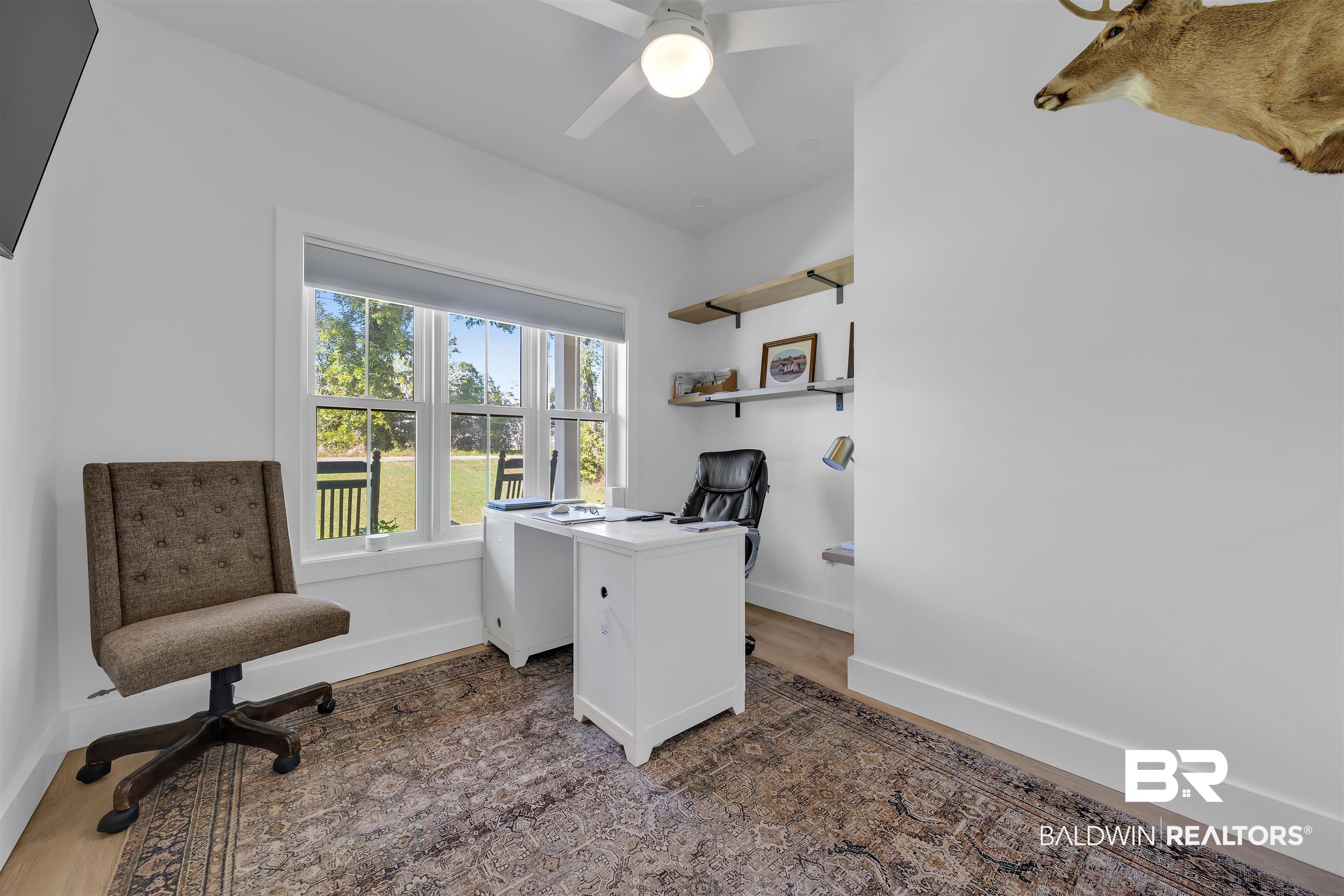 19058 James Road Gulf Shores, AL 36542 - Photo 21 of 49 Office with ceiling fan and wood finished floors