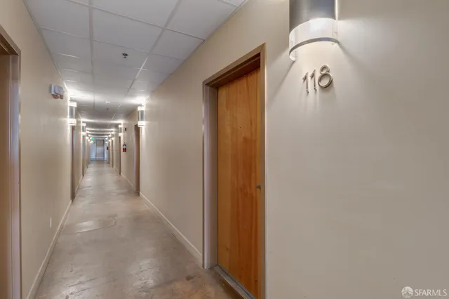 a view of a hallway with entryway