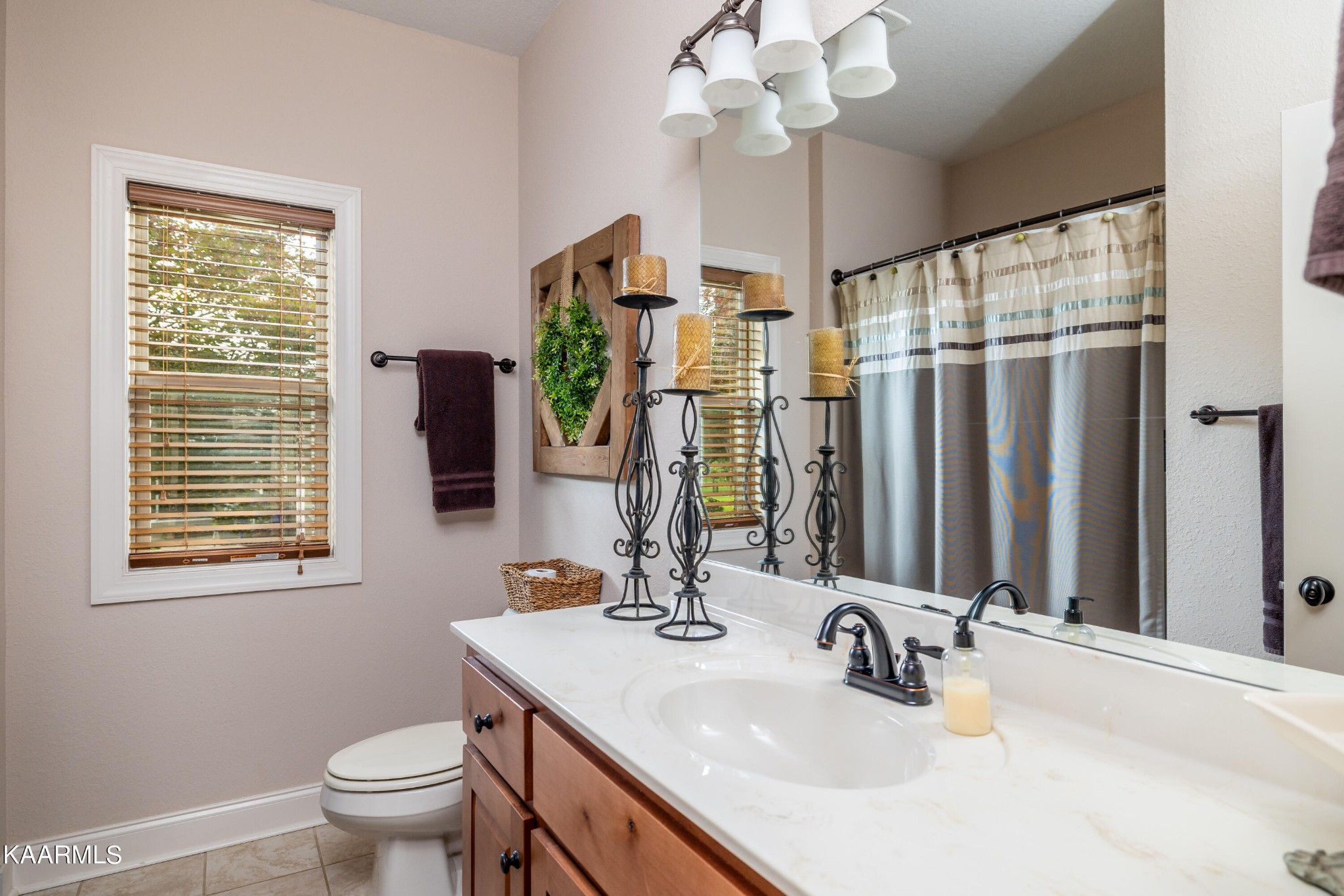 232 Riverview Road Townsend, TN 37882 - Photo 33 of 38 a bathroom with a double vanity sink mirror and toilet