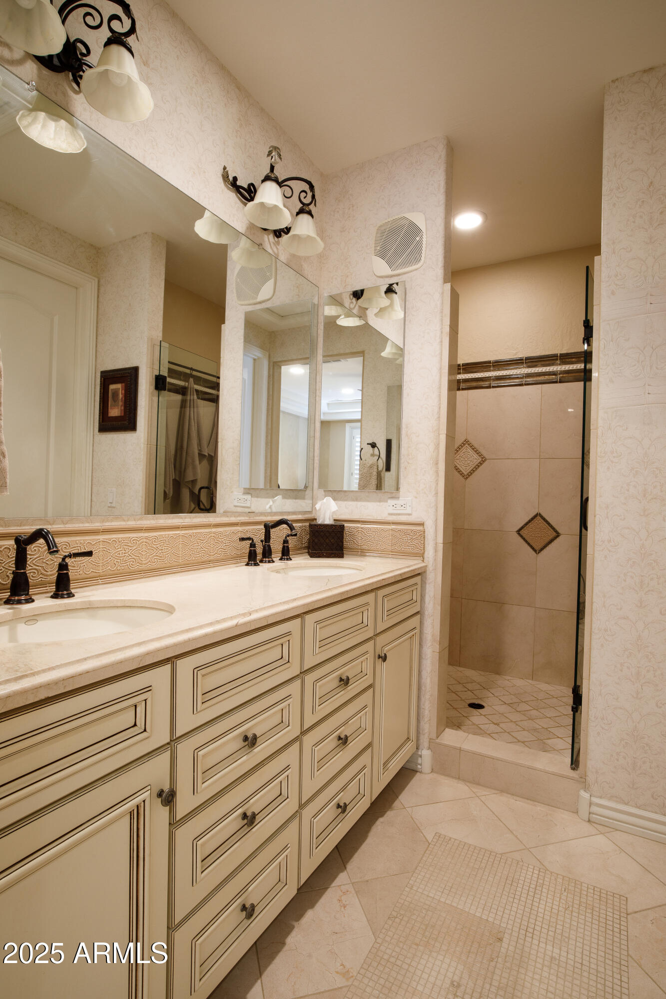 2450 East Roma Avenue, Unit 8 Phoenix, AZ 85016 - Photo 25 of 33 a bathroom with a double vanity sink mirror double and shower
