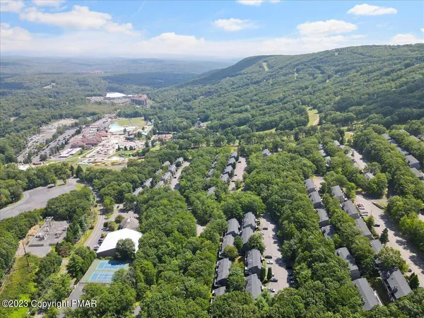 an aerial view of multiple house