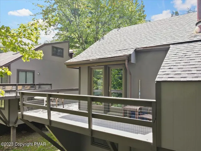 a view of a house with a balcony
