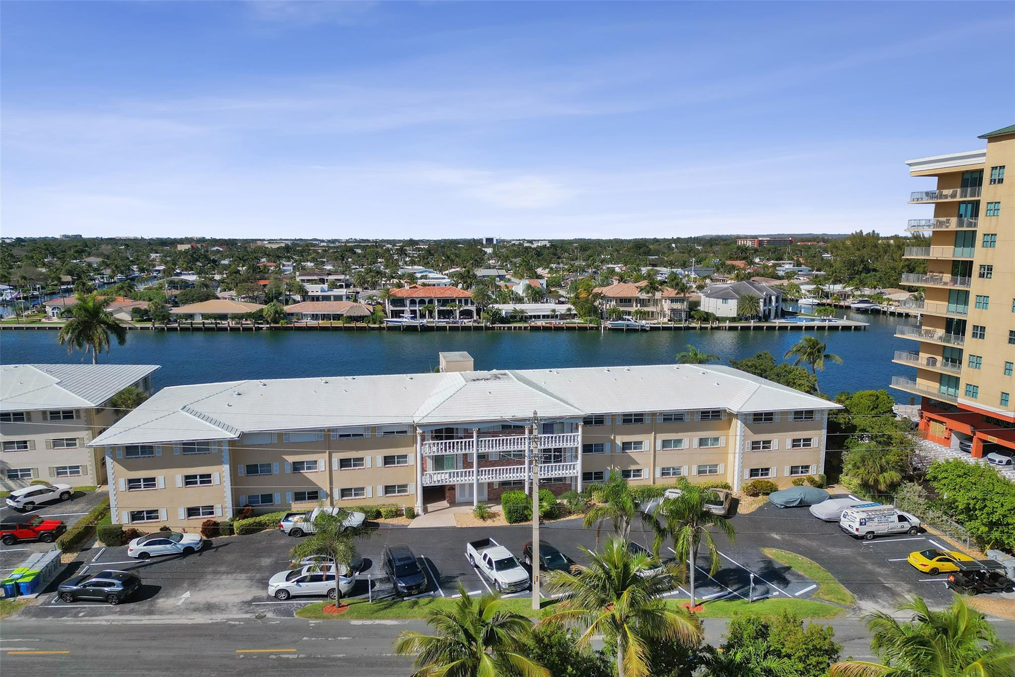 a view of a city & street view