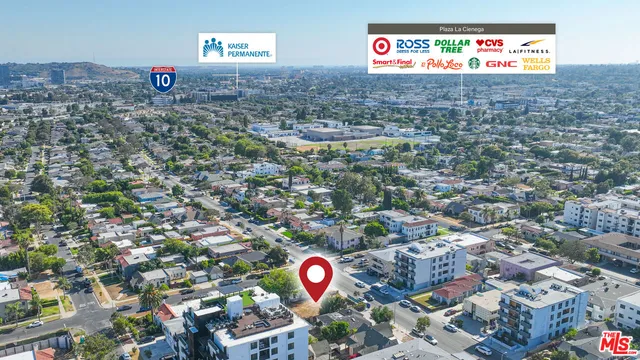 an aerial view of multiple house