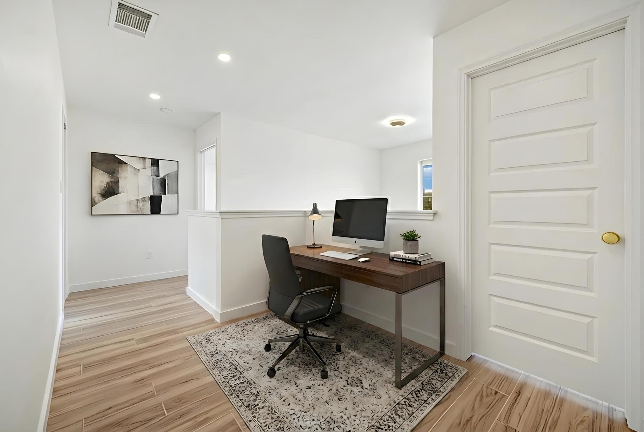 13501 Sierra Wind Lane Elgin, TX 78621 - Photo 13 of 31 Office area featuring wood finish floors and recessed lighting