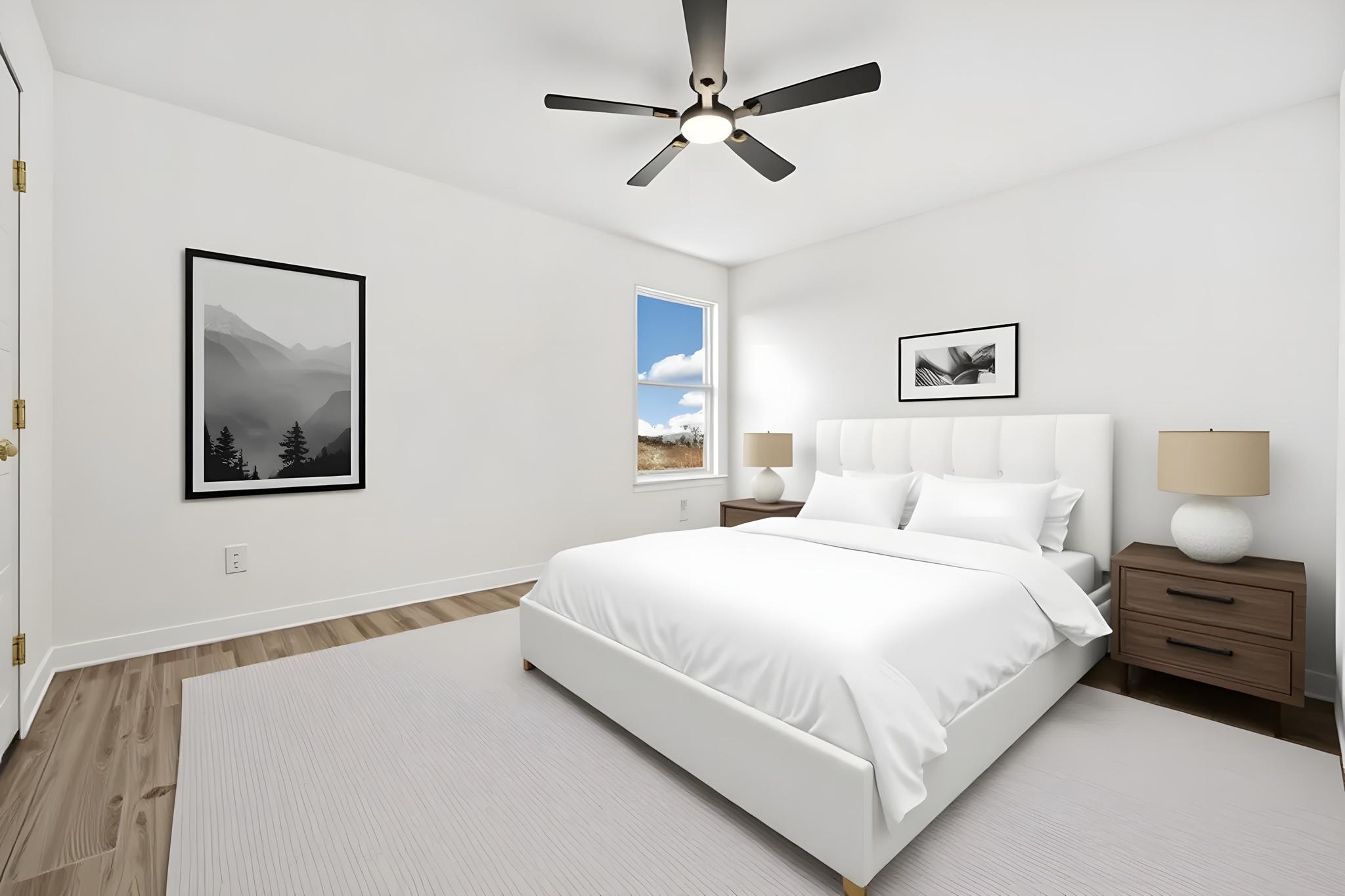 13501 Sierra Wind Lane Elgin, TX 78621 - Photo 21 of 31 Bedroom with light wood finished floors and ceiling fan