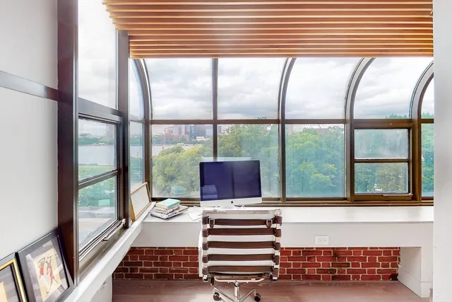 a view of a large window with an outdoor view