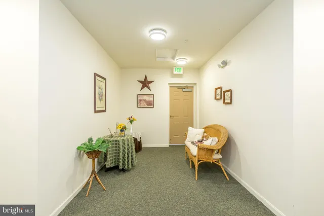 a living room with furniture and a chair