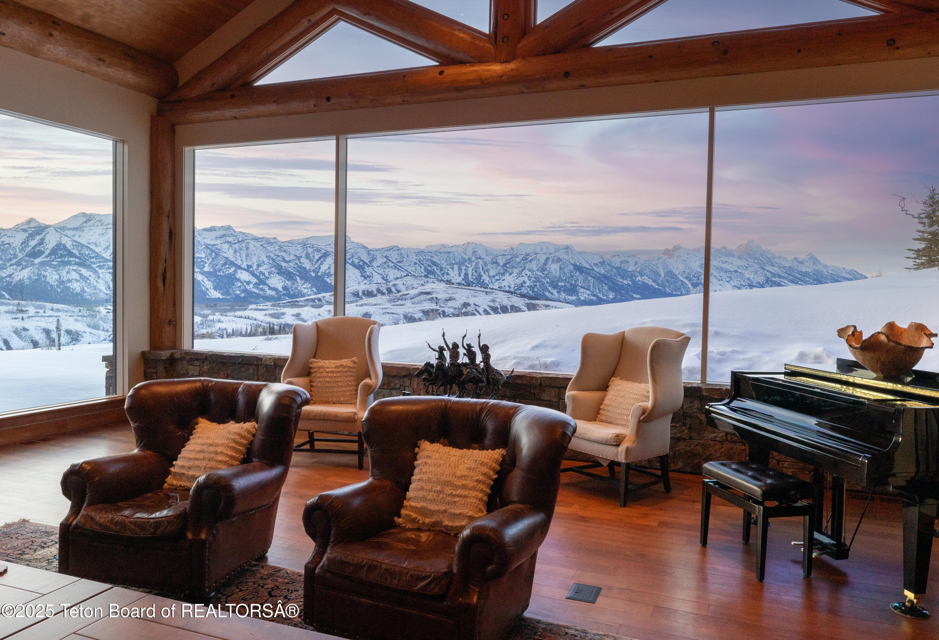 1435 Lower Ridge Road Jackson, WY 83001 - Photo 52 of 52 47. Living Room Winter Sunset