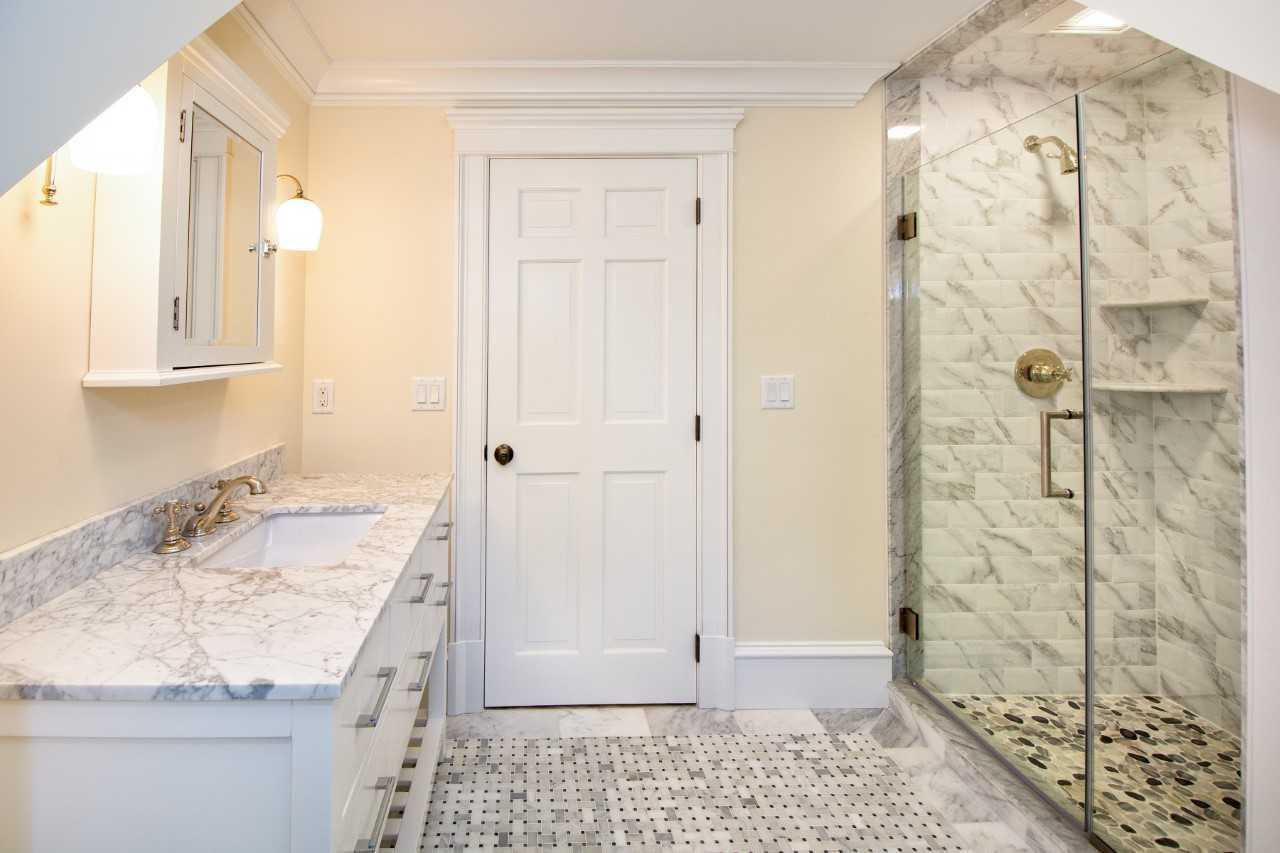 140 Pineleigh Path Osterville, MA 02655 - Photo 20 of 29 a bathroom with a granite countertop shower a mirror and a sink