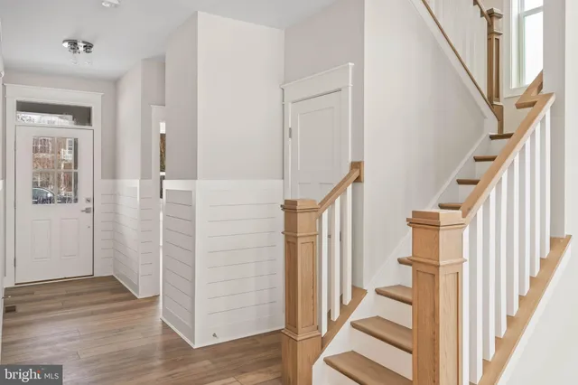 a view of an entryway with staircase