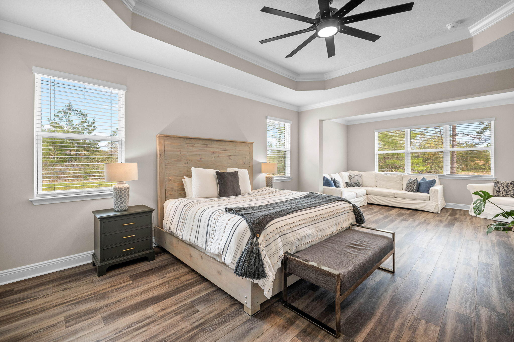 1297 Brushed Dune Circle Freeport, FL 32439 - Photo 28 of 73 a bedroom with a bed and wooden floor