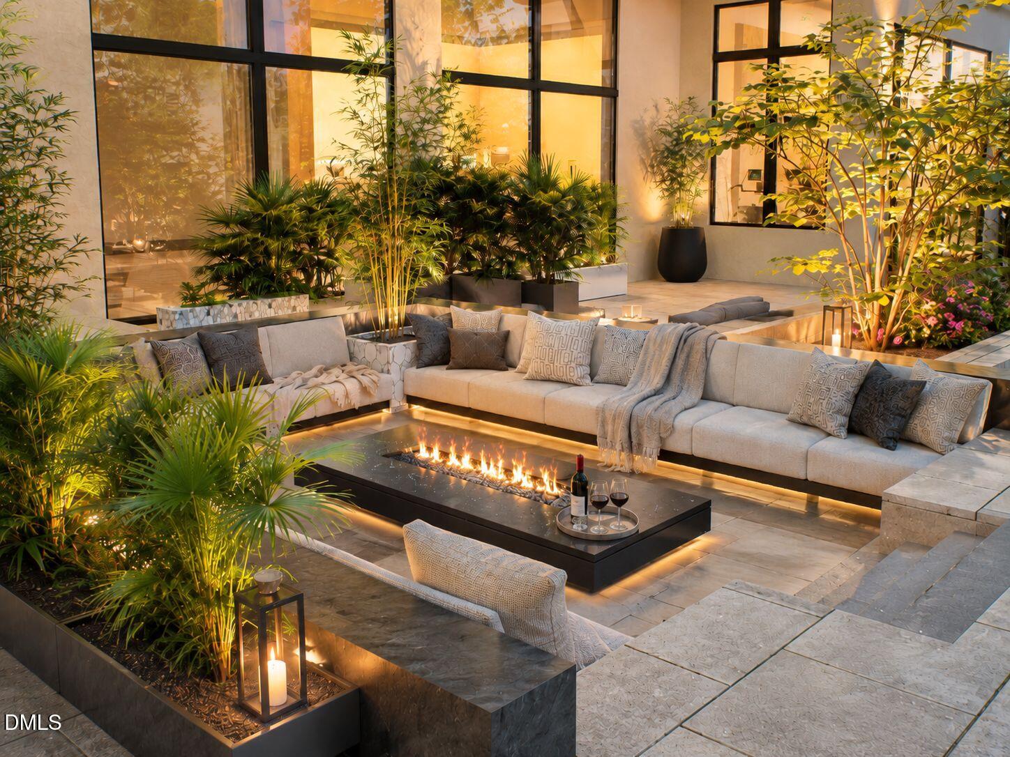 300 Dartmouth Road Raleigh, NC 27609 - Photo 11 of 43 Recessed fire pit area