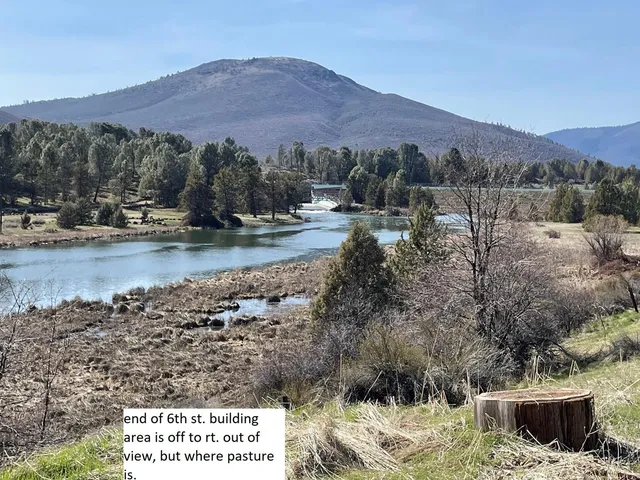 a view of a lake with mountains in the background