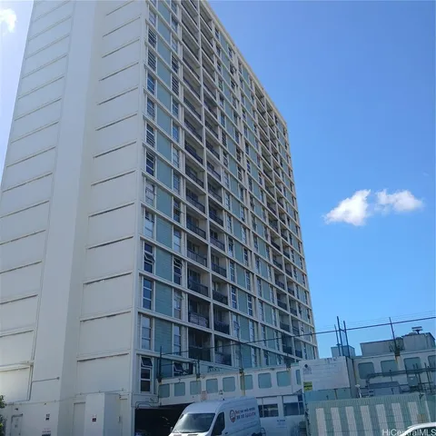 a view of a tall building