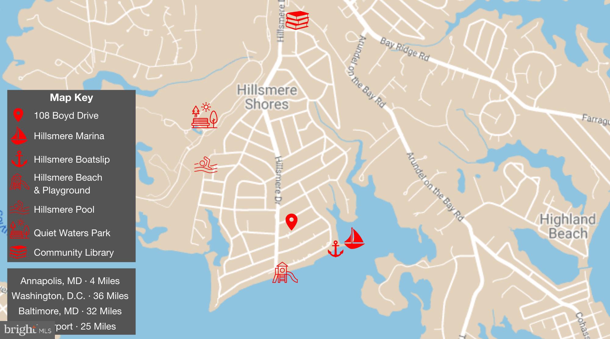108 Boyd Drive Annapolis, MD 21403 - Photo 5 of 32 Map of Amenities
& Community Spots