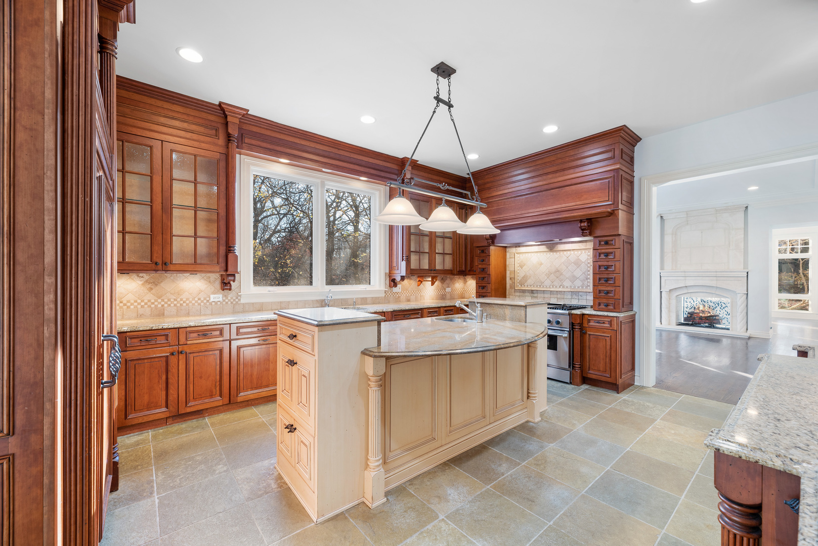 130 Maple Hill Road Glencoe, IL 60022 - Photo 16 of 54 a kitchen with stainless steel appliances granite countertop a sink and a refrigerator