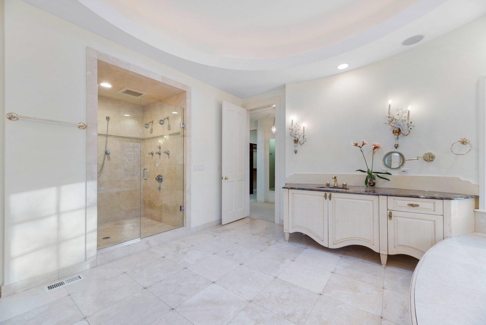 130 Maple Hill Road Glencoe, IL 60022 - Photo 31 of 54 a bathroom with a double vanity sink mirror double and shower