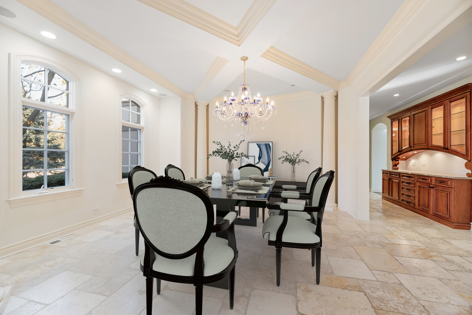 130 Maple Hill Road Glencoe, IL 60022 - Photo 5 of 54 a view of a dining room with furniture window and outside view