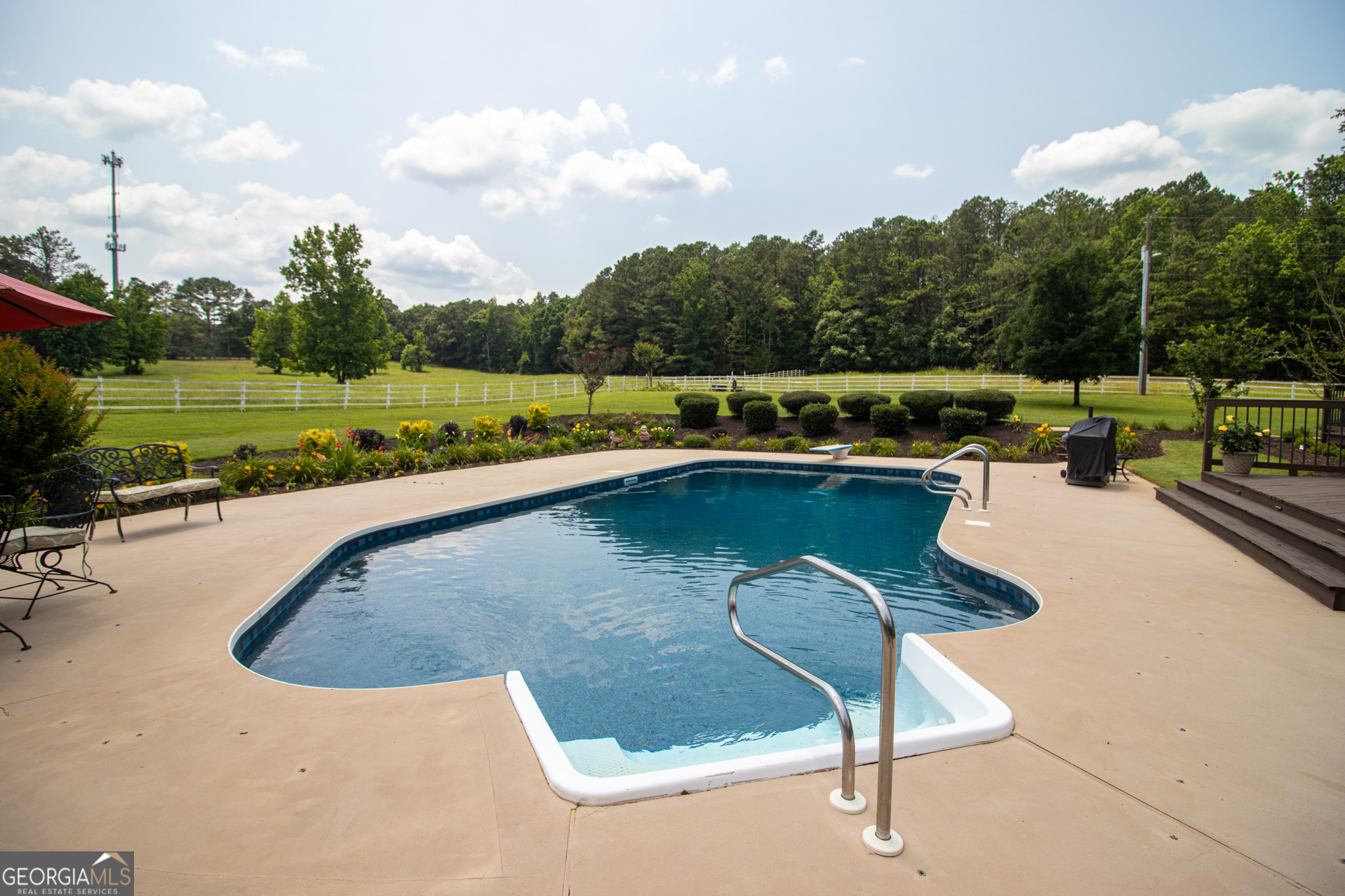 3890 Newnan Road Williamson, GA 30292 - Photo 51 of 57 a view of swimming pool with seating space and yard