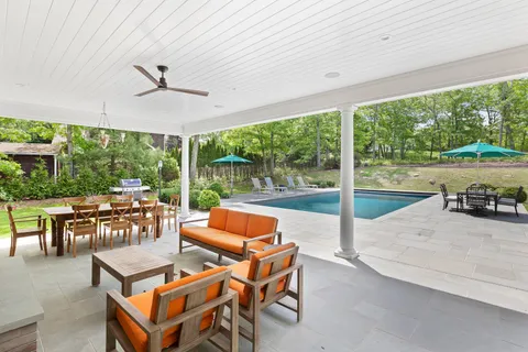 a outdoor space with furniture