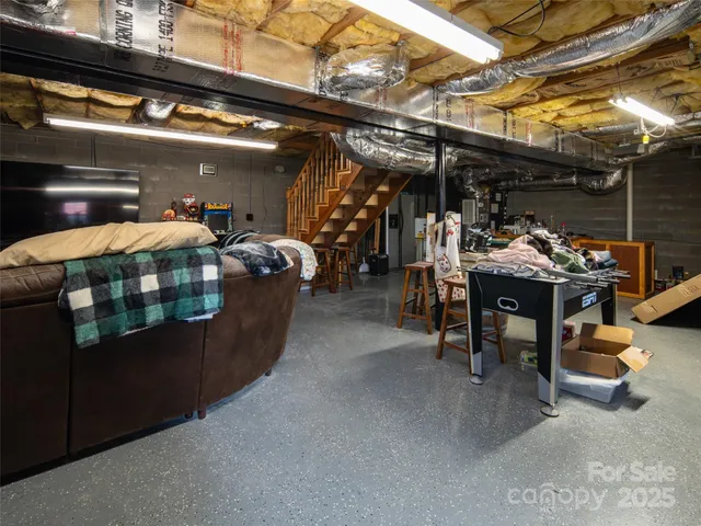 a room with gym equipment