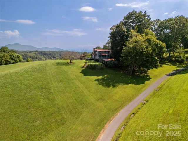 a backyard of a house with lots of green space