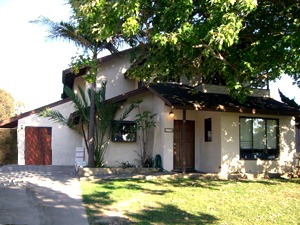 a view of a house with palm tree