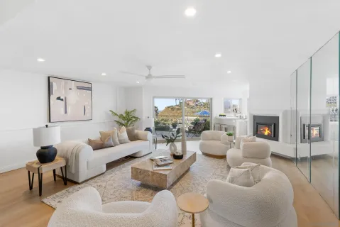 a kitchen with a sink stove and refrigerator