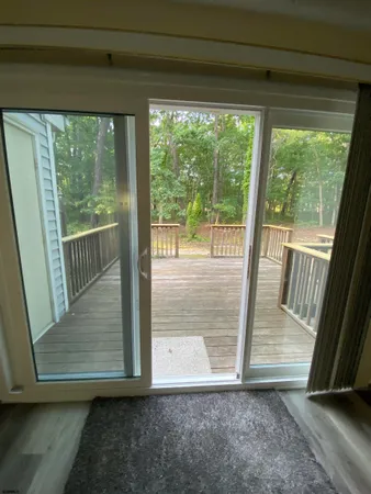 a view of outdoor space with sliding door