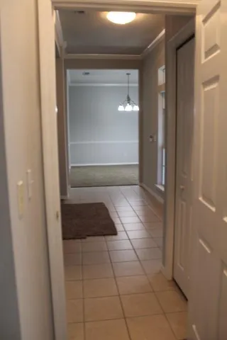 a view of livingroom with chandelier