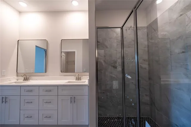 a view of a small space with wooden floor