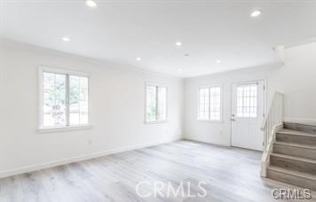 an empty room with windows