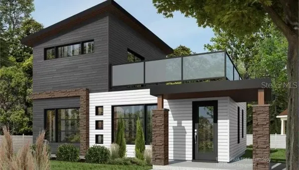 front view of a house with a porch