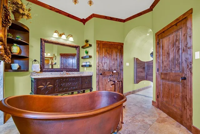 a living room with furniture and a pool