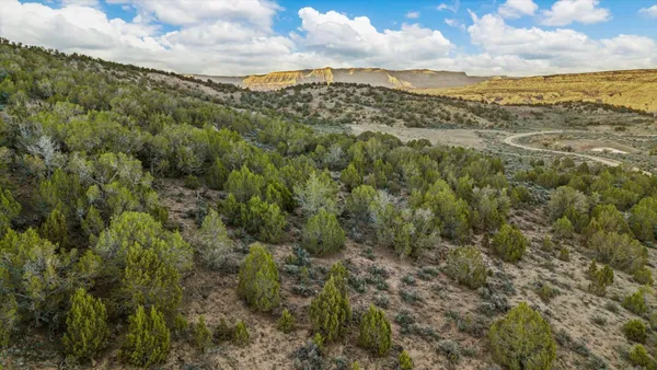a view of a city and mountains