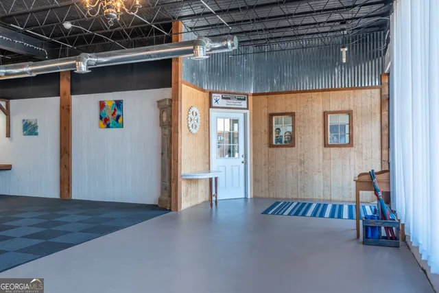 a view of a building with a street