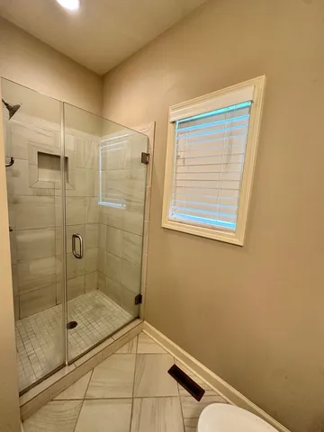 a bathroom with a shower
