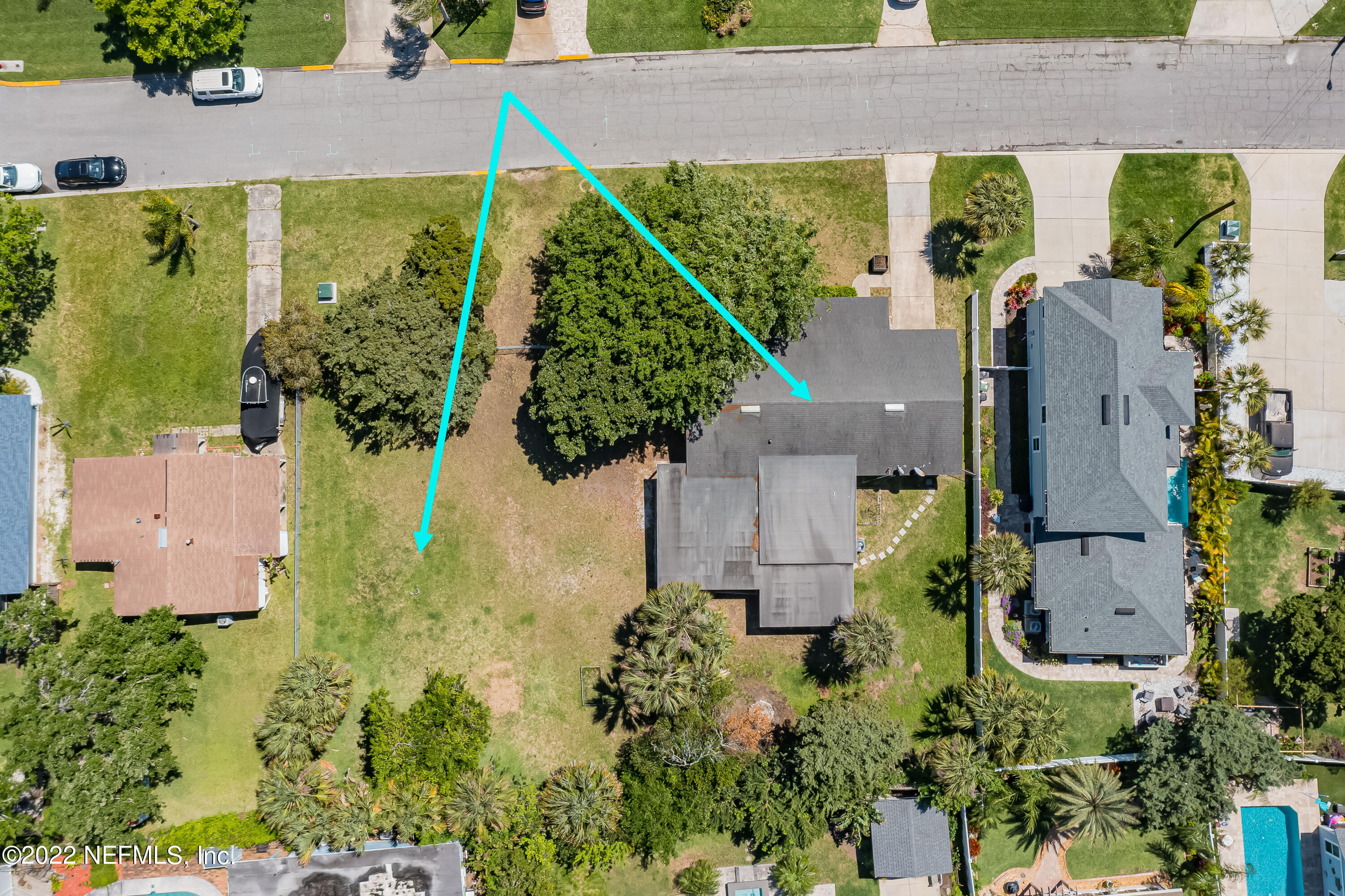 306 Ribault Street St. Augustine, FL 32080 - Photo 31 of 31 an aerial view of a house with a yard potted plants and large tree