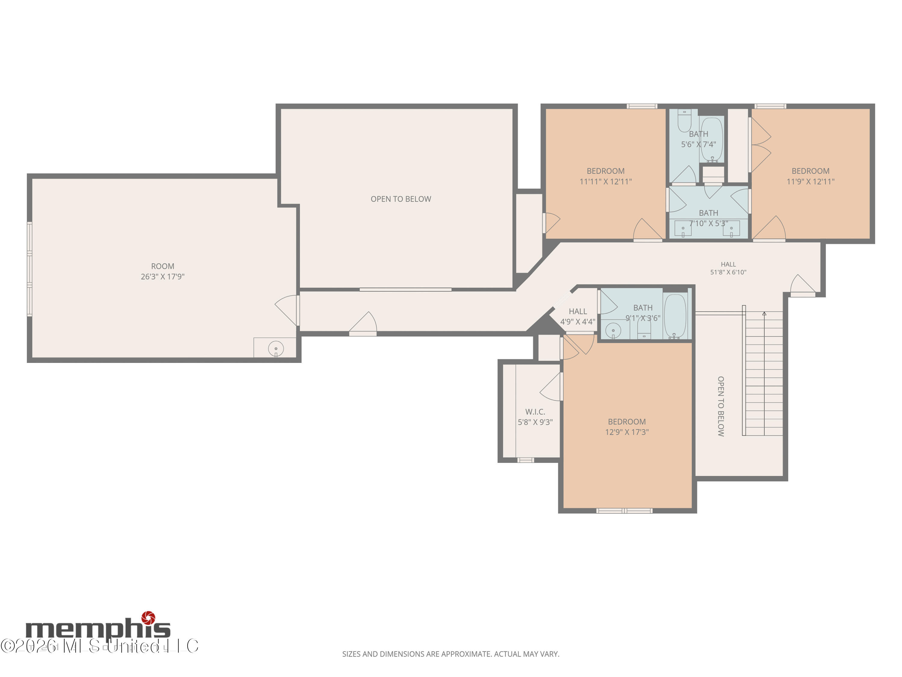 3471 Long Bridge Road East Olive Branch, MS 38654 - Photo 57 of 58 Upstairs Floorplan