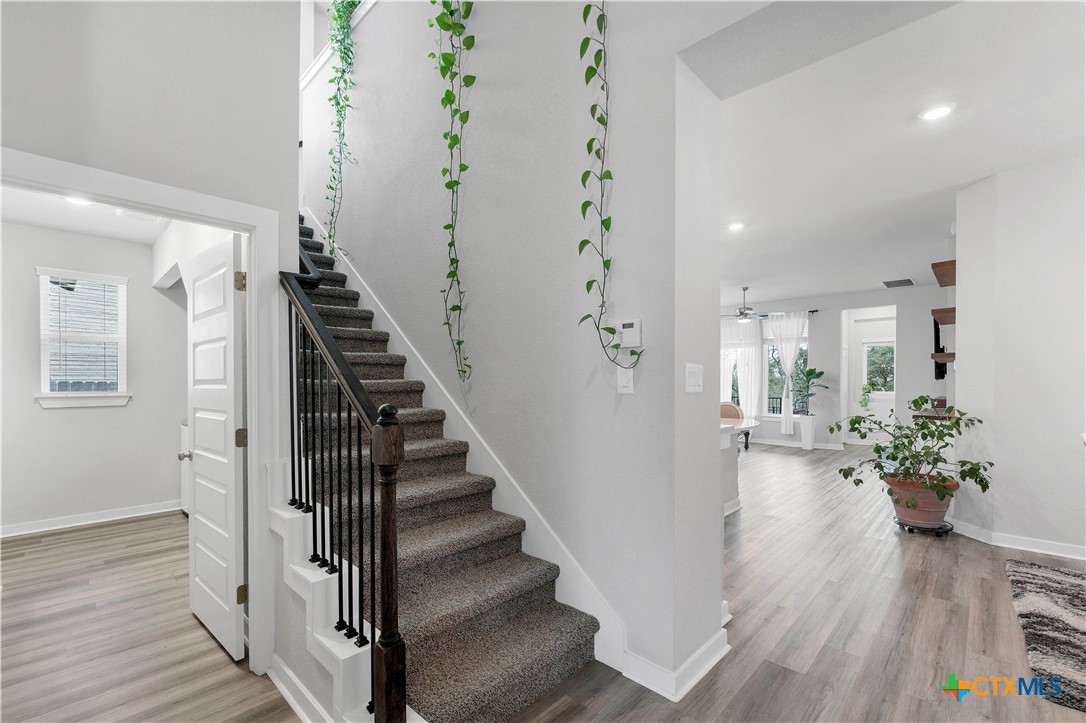 1616 Craftsman Road New Braunfels, TX 78132 - Photo 7 of 29 a view of entryway with wooden floor