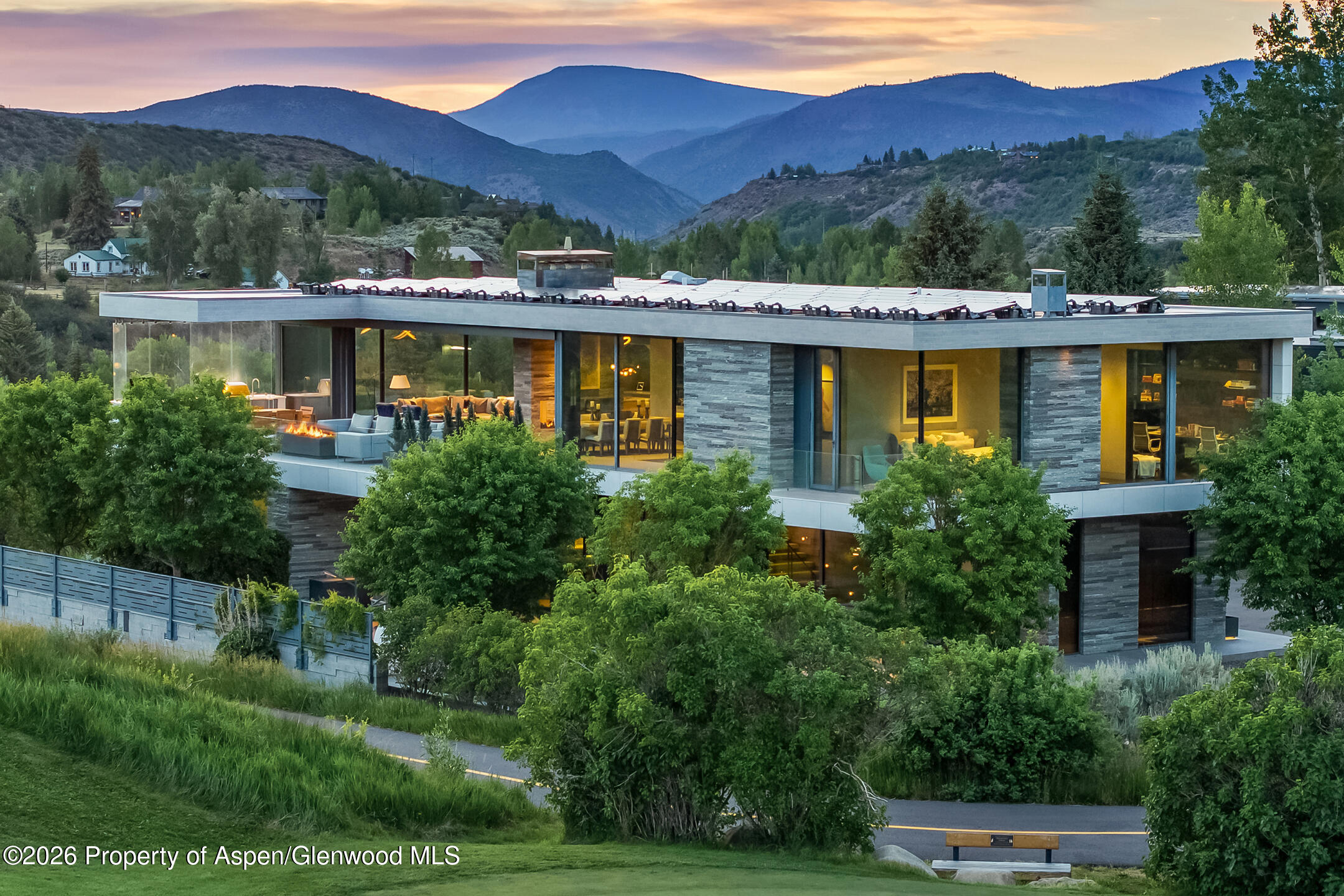 835 Chatfield Road Aspen, CO 81611 - Photo 4 of 13 Exterior Twilight 2