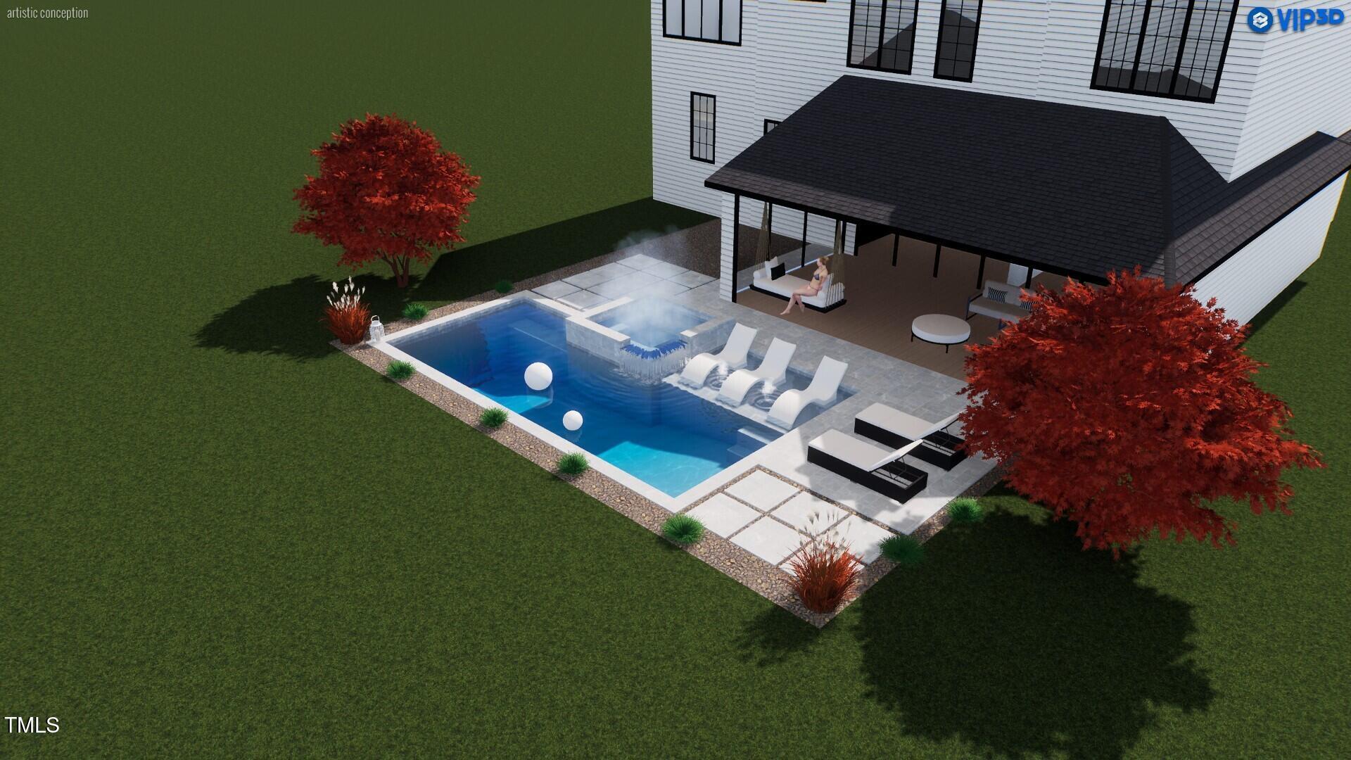4005 Brevard Place Raleigh, NC 27609 - Photo 60 of 63 Pool Rendering