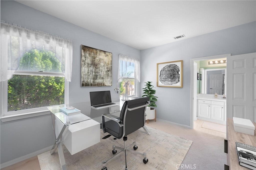 3262 Bluebird Circle Simi Valley, CA 93063 - Photo 35 of 43 a view of a workspace with furniture and a window