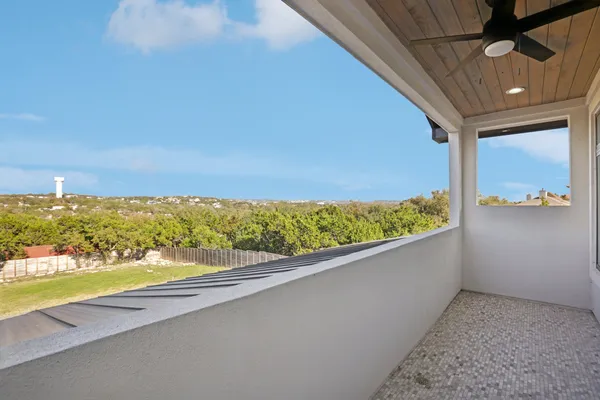 a view of an ocean from a balcony