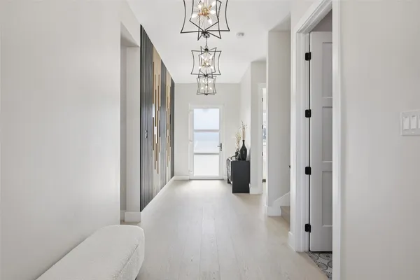 a very nice looking room with a chandelier