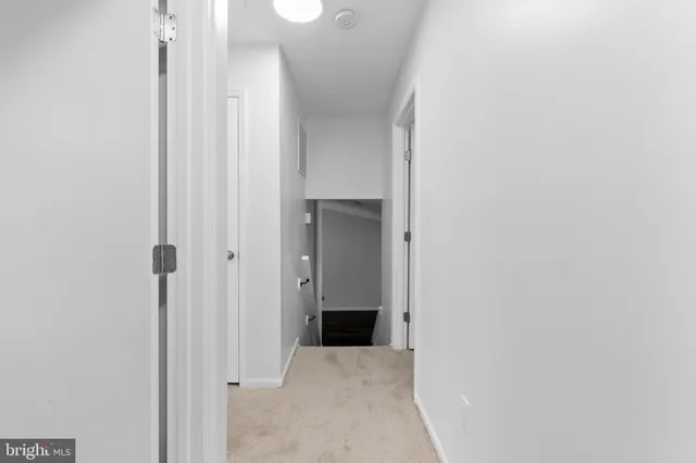 a view of a hallway with entryway