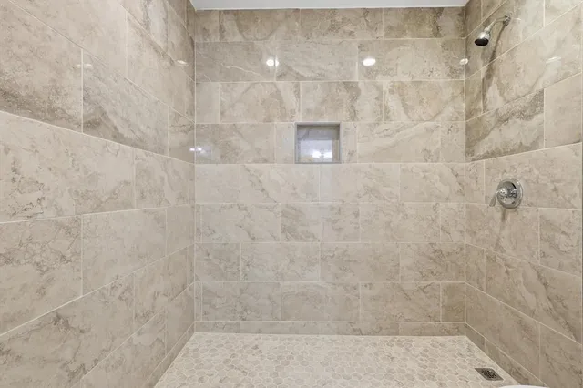 a bathroom with a shower