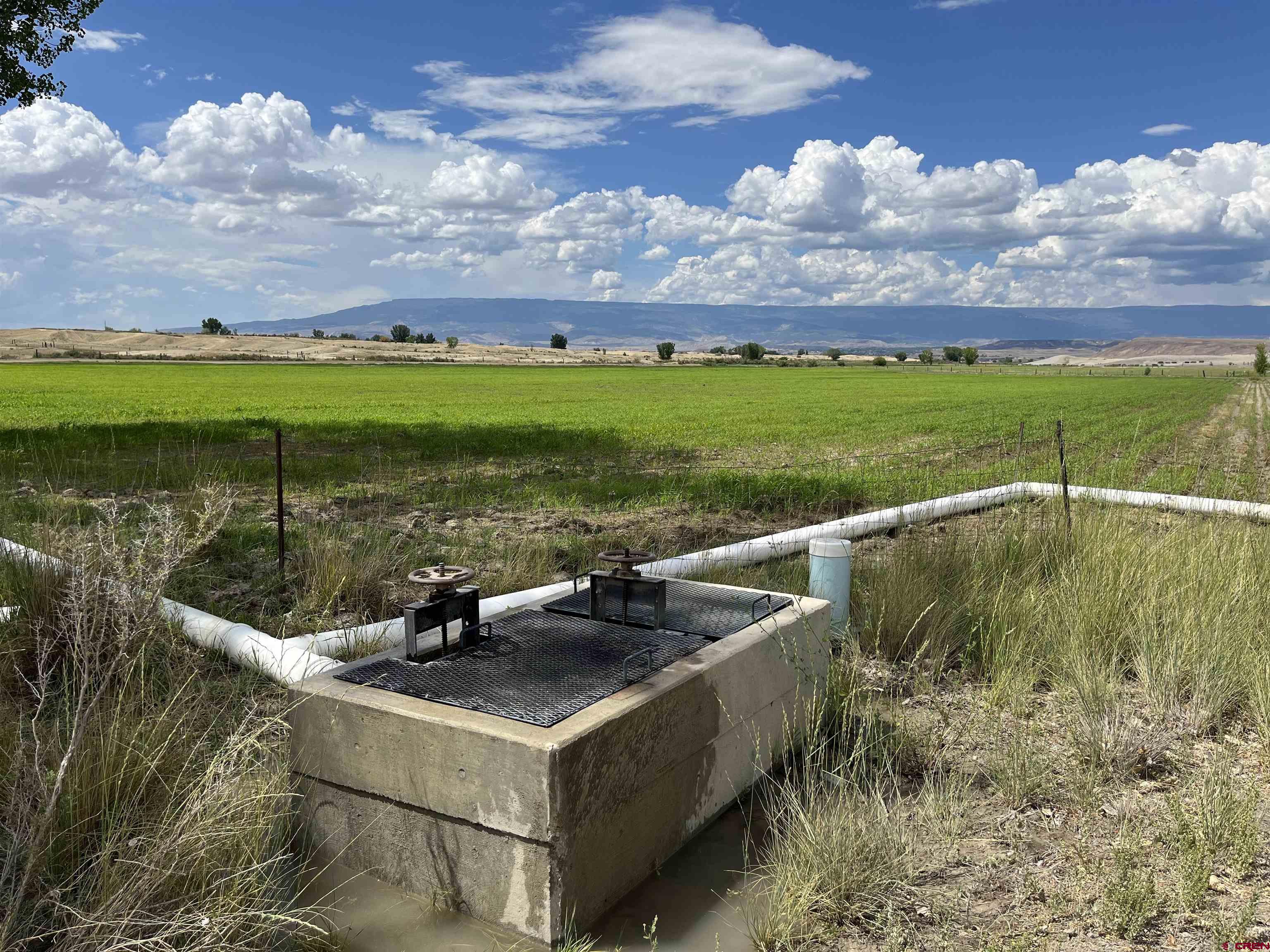 a view of a lake with a yard